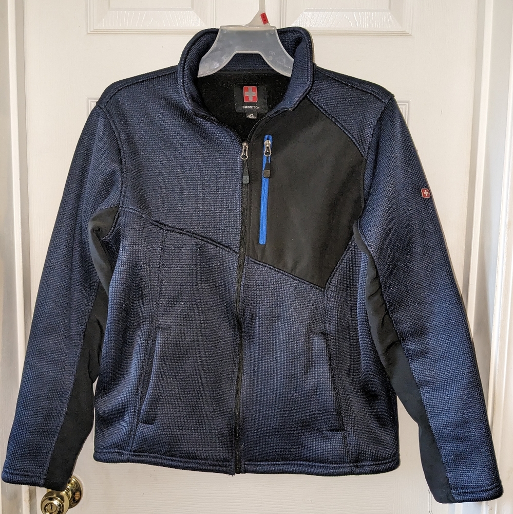 Swiss Tech Men's Fleece Lined Zipper Jacket Navy Size Medium